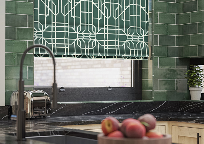 Bamboo Brights, Dark Green - Roman Blind - Image 5